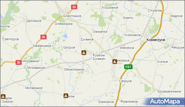 mapa Pustków Żurawski, Pustków Żurawski na mapie Targeo