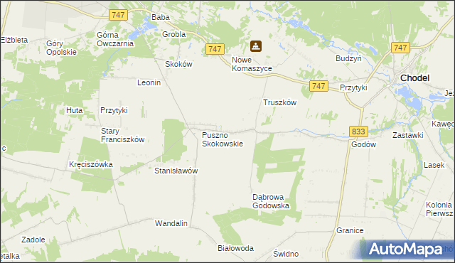mapa Puszno Godowskie, Puszno Godowskie na mapie Targeo