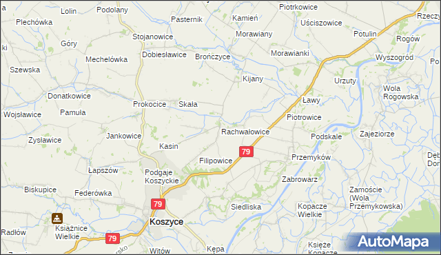 mapa Rachwałowice, Rachwałowice na mapie Targeo