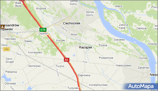 mapa Raciążek, Raciążek na mapie Targeo