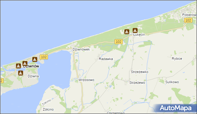 mapa Radawka, Radawka na mapie Targeo