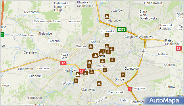 mapa Radomia, Radom na mapie Targeo