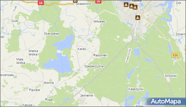 mapa Radomek gmina Iława, Radomek gmina Iława na mapie Targeo