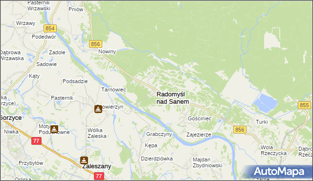 mapa Radomyśl nad Sanem, Radomyśl nad Sanem na mapie Targeo