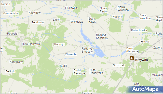 mapa Radoryż Smolany, Radoryż Smolany na mapie Targeo