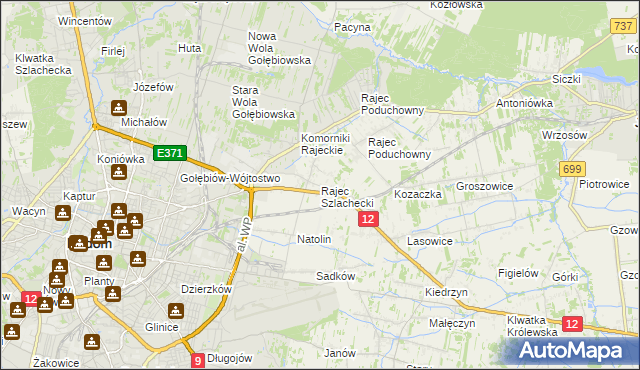 mapa Rajec Szlachecki, Rajec Szlachecki na mapie Targeo