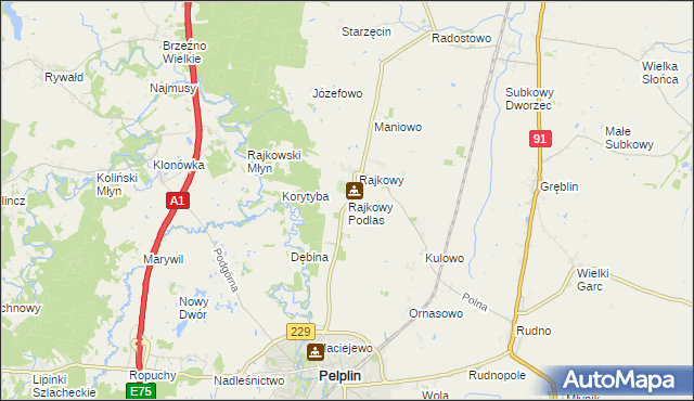 mapa Rajkowy Podlas, Rajkowy Podlas na mapie Targeo