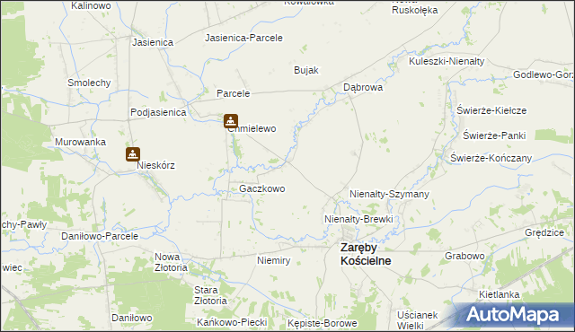 mapa Rawy-Gaczkowo, Rawy-Gaczkowo na mapie Targeo