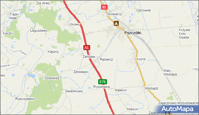 mapa Rębielcz, Rębielcz na mapie Targeo