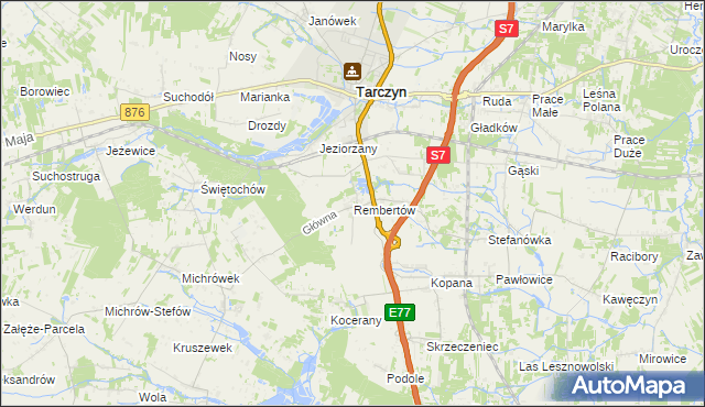 mapa Rembertów, Rembertów na mapie Targeo