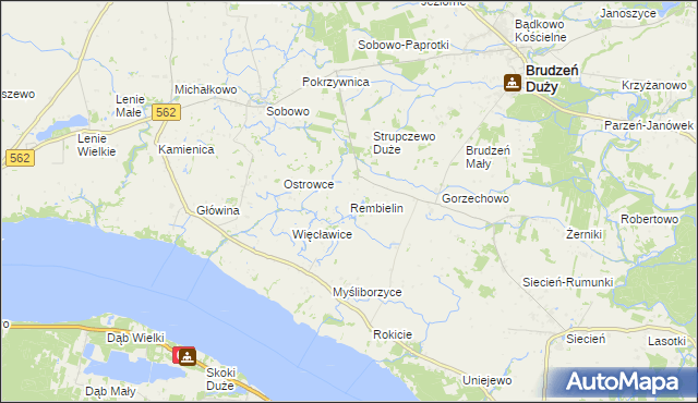 mapa Rembielin gmina Brudzeń Duży, Rembielin gmina Brudzeń Duży na mapie Targeo