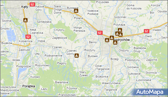 mapa Roczyny, Roczyny na mapie Targeo