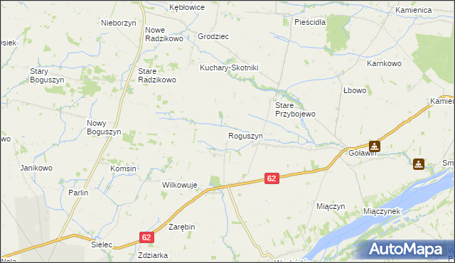 mapa Roguszyn gmina Czerwińsk nad Wisłą, Roguszyn gmina Czerwińsk nad Wisłą na mapie Targeo