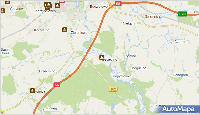 mapa Rościęcino, Rościęcino na mapie Targeo