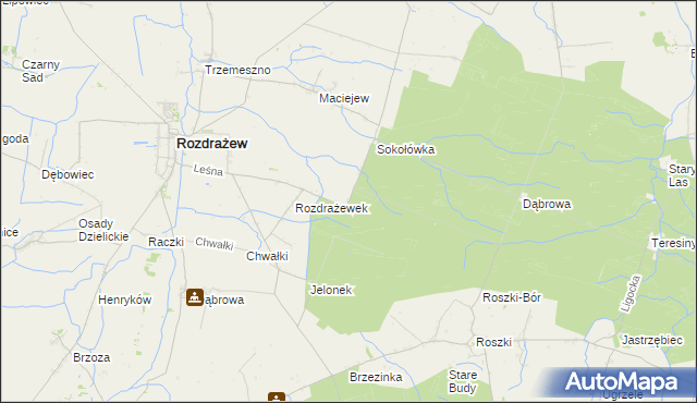 mapa Rozdrażewek gmina Krotoszyn, Rozdrażewek gmina Krotoszyn na mapie Targeo