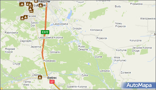 mapa Ruda Żelazna, Ruda Żelazna na mapie Targeo