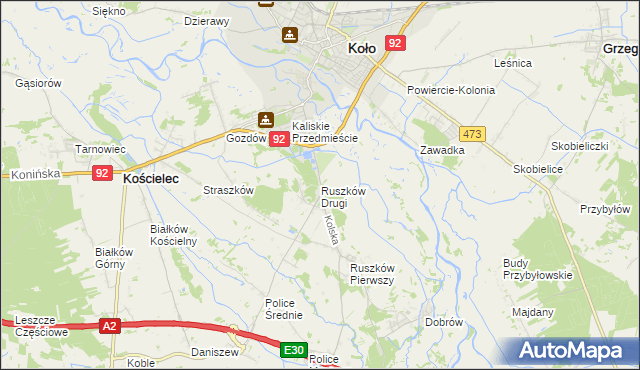 mapa Ruszków Drugi, Ruszków Drugi na mapie Targeo