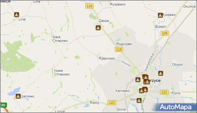 mapa Rzepnowo, Rzepnowo na mapie Targeo