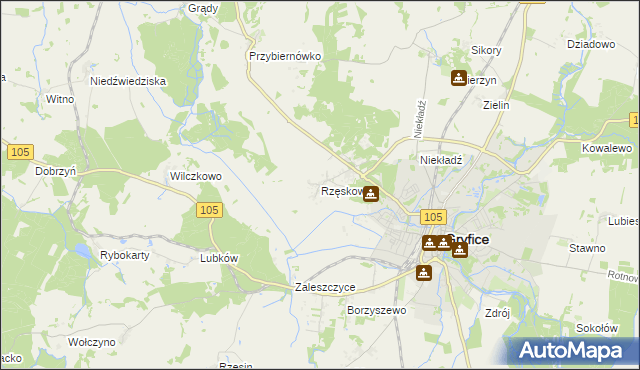 mapa Rzęskowo, Rzęskowo na mapie Targeo