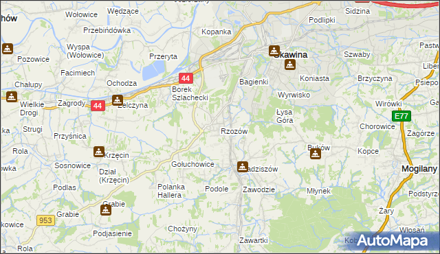 mapa Rzozów, Rzozów na mapie Targeo