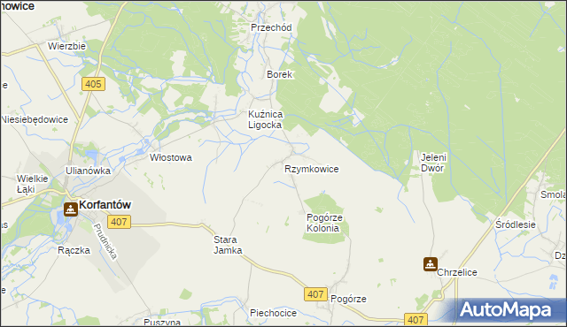 mapa Rzymkowice, Rzymkowice na mapie Targeo