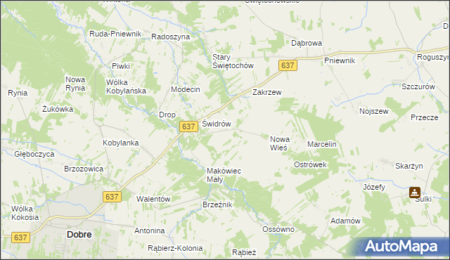 mapa Sąchocin, Sąchocin na mapie Targeo