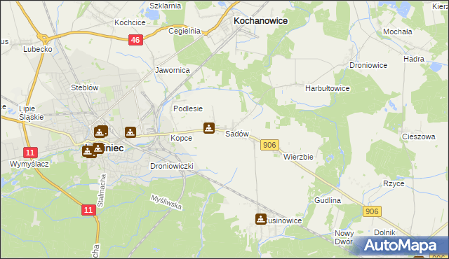 mapa Sadów, Sadów na mapie Targeo