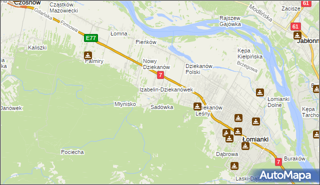 mapa Sadowa gmina Łomianki, Sadowa gmina Łomianki na mapie Targeo