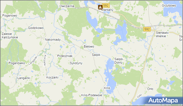 mapa Salpik, Salpik na mapie Targeo