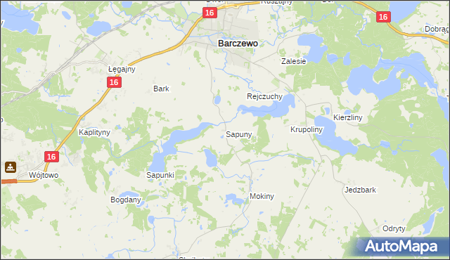mapa Sapuny, Sapuny na mapie Targeo