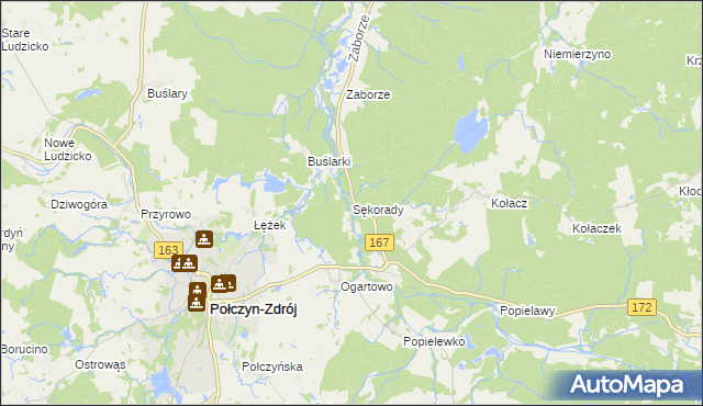 mapa Sękorady, Sękorady na mapie Targeo