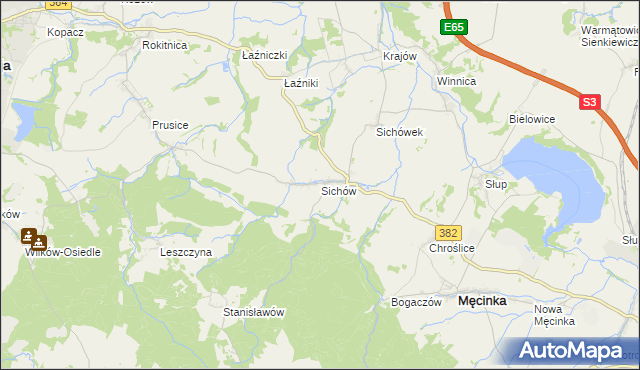 mapa Sichów, Sichów na mapie Targeo