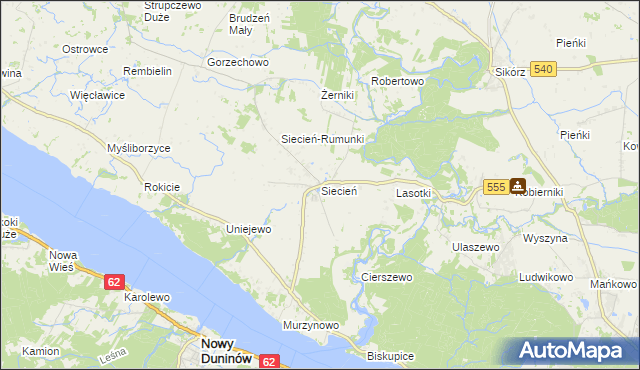 mapa Siecień, Siecień na mapie Targeo