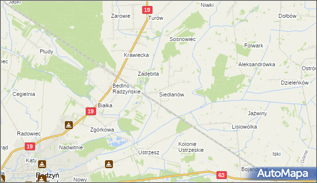 mapa Siedlanów, Siedlanów na mapie Targeo