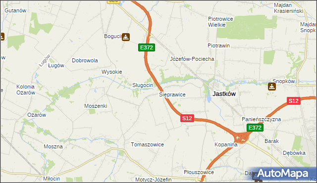 mapa Sieprawice, Sieprawice na mapie Targeo