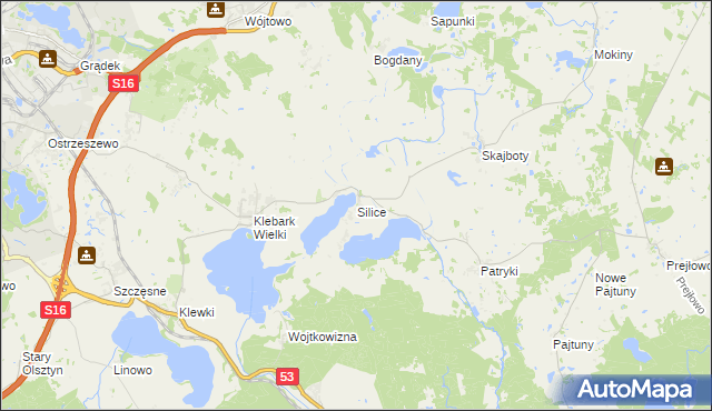 mapa Silice, Silice na mapie Targeo