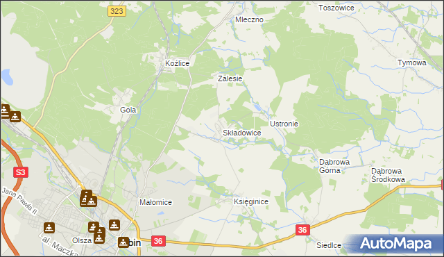 mapa Składowice, Składowice na mapie Targeo