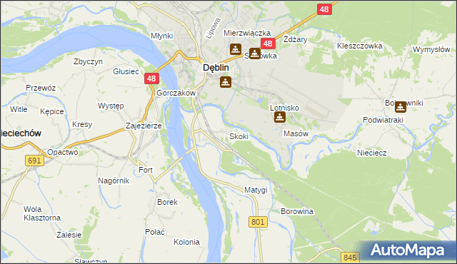 mapa Skoki gmina Puławy, Skoki gmina Puławy na mapie Targeo