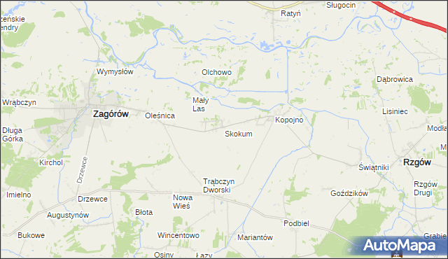 mapa Skokum, Skokum na mapie Targeo