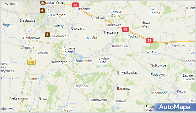 mapa Skotniki Duże, Skotniki Duże na mapie Targeo