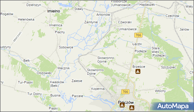 mapa Skowronno Górne, Skowronno Górne na mapie Targeo