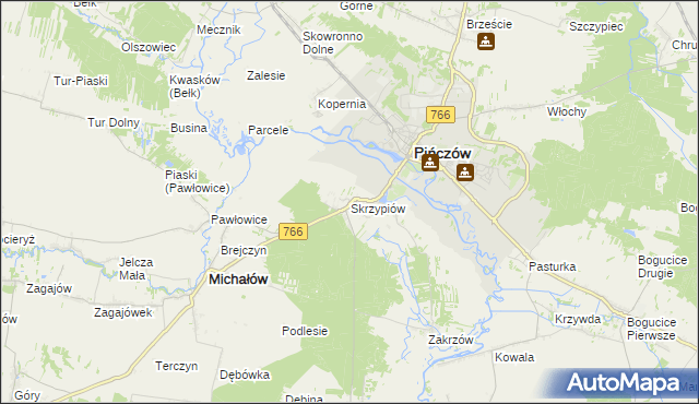 mapa Skrzypiów, Skrzypiów na mapie Targeo