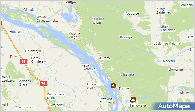 mapa Skurcza, Skurcza na mapie Targeo