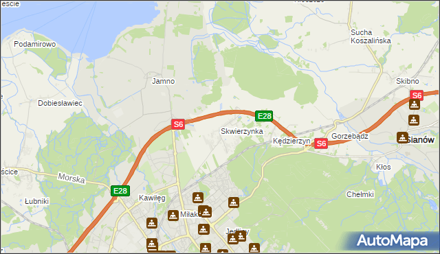 mapa Skwierzynka, Skwierzynka na mapie Targeo