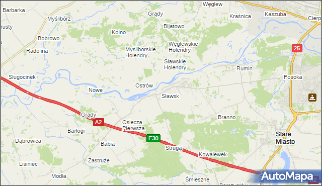 mapa Sławsk, Sławsk na mapie Targeo