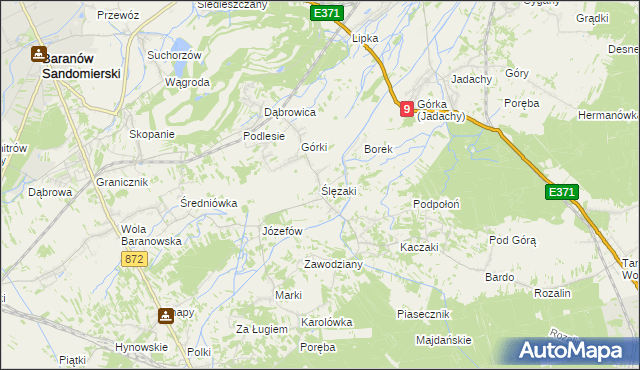 mapa Ślęzaki, Ślęzaki na mapie Targeo