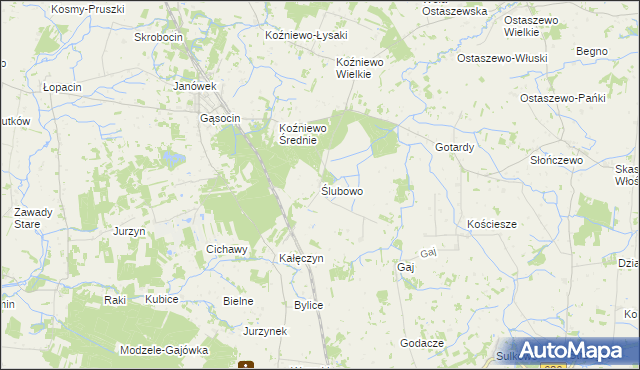 mapa Ślubowo, Ślubowo na mapie Targeo