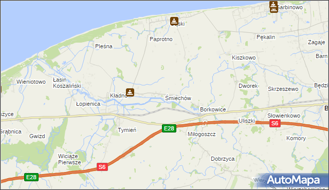 mapa Śmiechów, Śmiechów na mapie Targeo