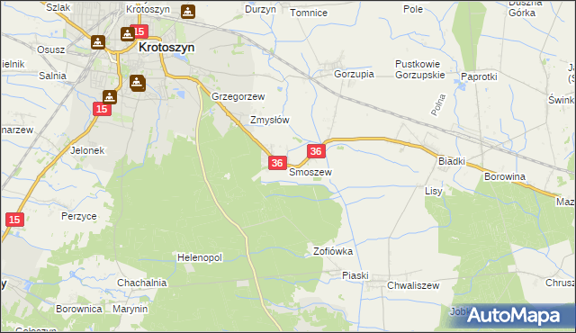 mapa Smoszew, Smoszew na mapie Targeo