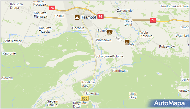 mapa Sokołówka-Kolonia, Sokołówka-Kolonia na mapie Targeo